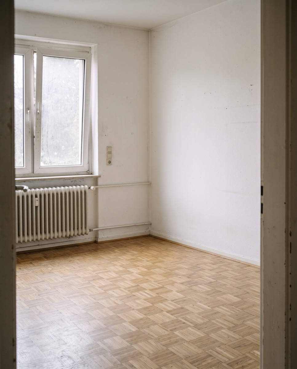 Nachher: dieselbe Wohnung vollständig geräumt und besenrein